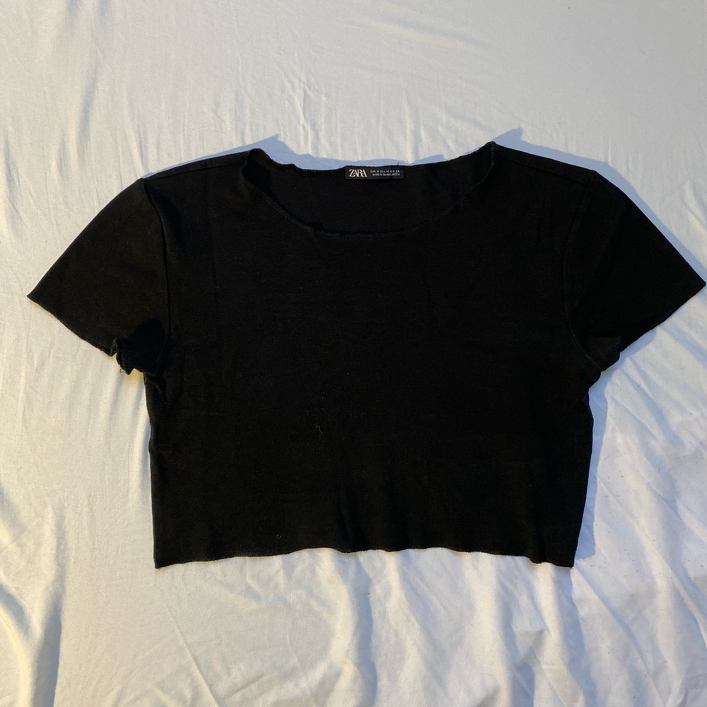 Zara black crop top